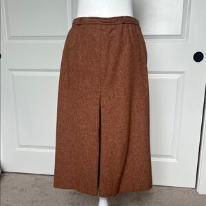 Vintage wool Union Made rust Brown tweed Women's Skirt